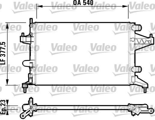 Radiator, engine cooling - 732825 VALEO