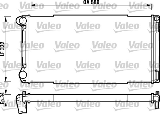 Radiator, engine cooling - 732913 VALEO