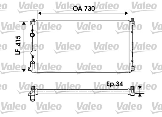 Radiator, engine cooling - 732918 VALEO