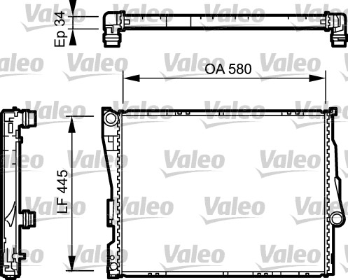 Радиатор, охлаждение двигателя - 734276 VALEO