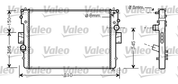Radiator, engine cooling - 734448 VALEO