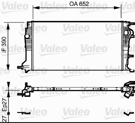 Radiator, engine cooling - 735182 VALEO