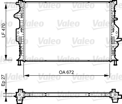Radiator, engine cooling - 735374 VALEO