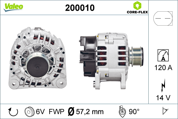 Alternator - 200010 VALEO