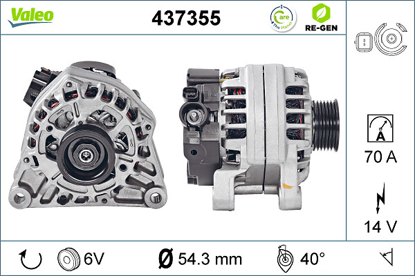 kintamosios srovės generatorius - 437355 VALEO