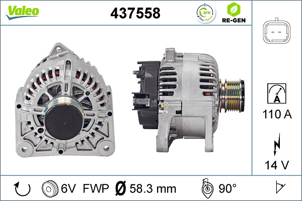kintamosios srovės generatorius - 437558 VALEO