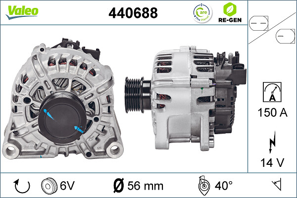kintamosios srovės generatorius - 440688 VALEO