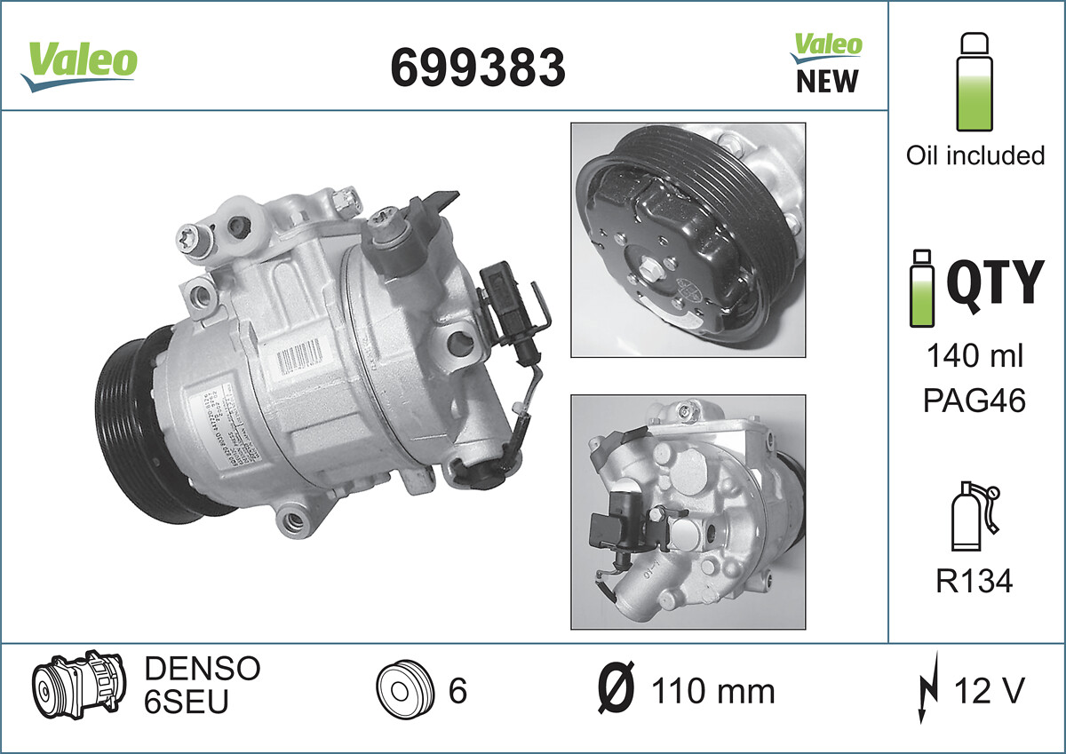 Compressor, air conditioning - 699383 VALEO