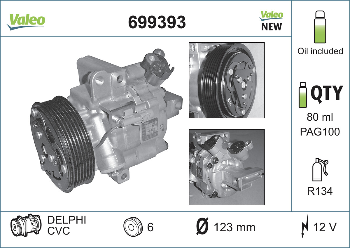 Kompressor, Klimaanlage - 699393 VALEO
