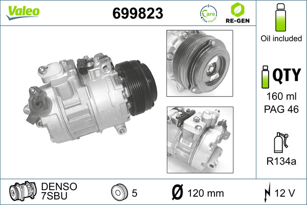 Compressor, air conditioning - 699823 VALEO