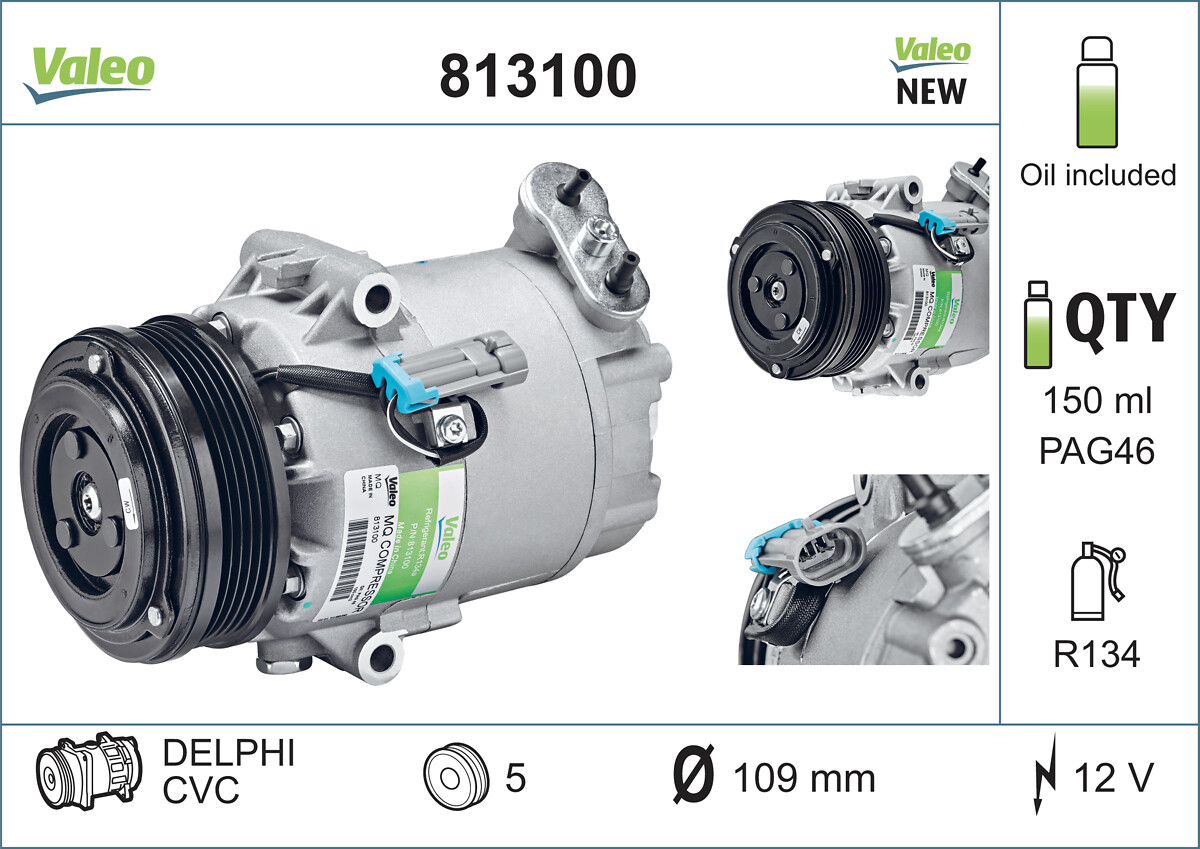 Compressor, air conditioning - 813100 VALEO