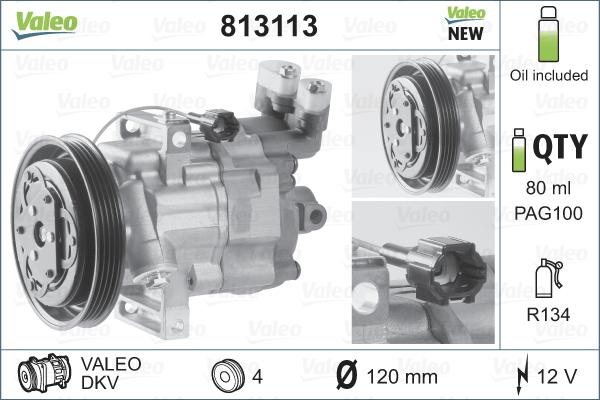 Компрессор, кондиционер - 813113 VALEO