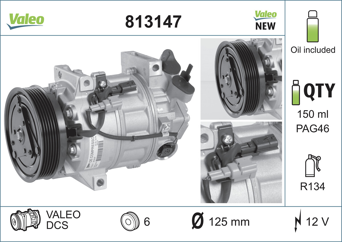 Compressor, air conditioning - 813147 VALEO