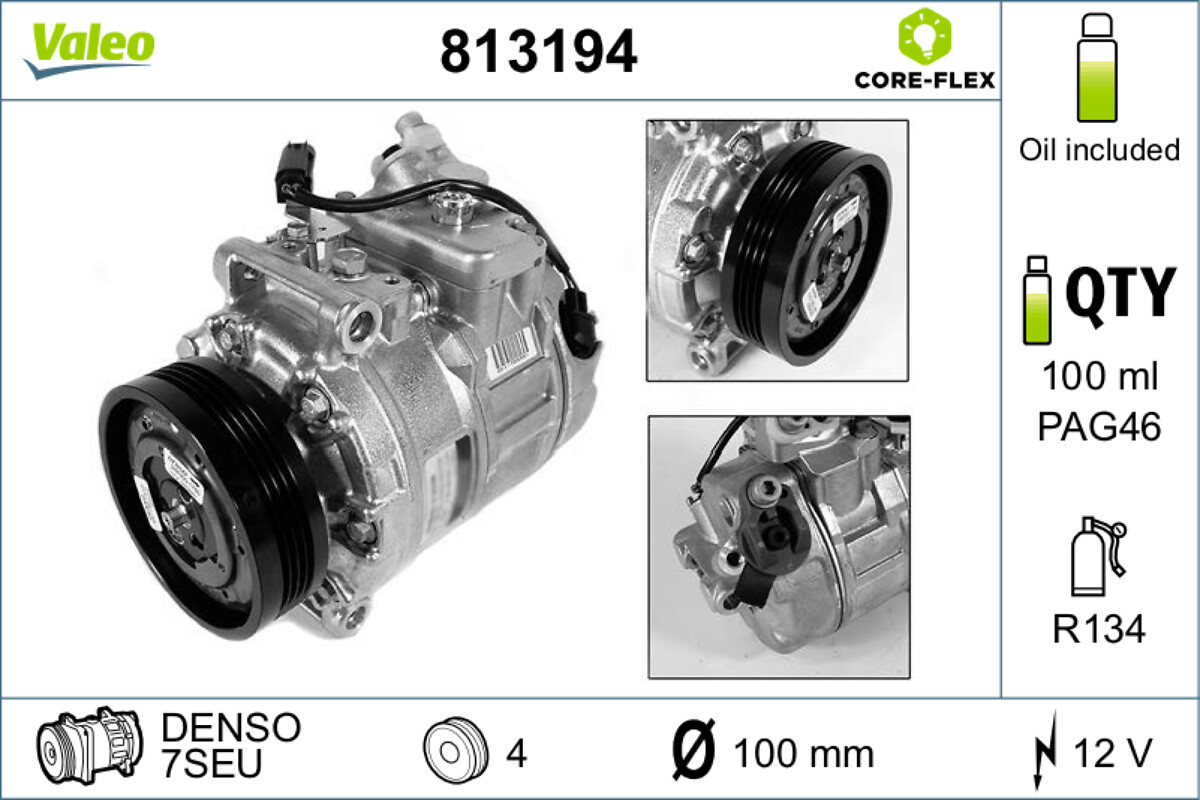 Compressor, air conditioning - 813194 VALEO
