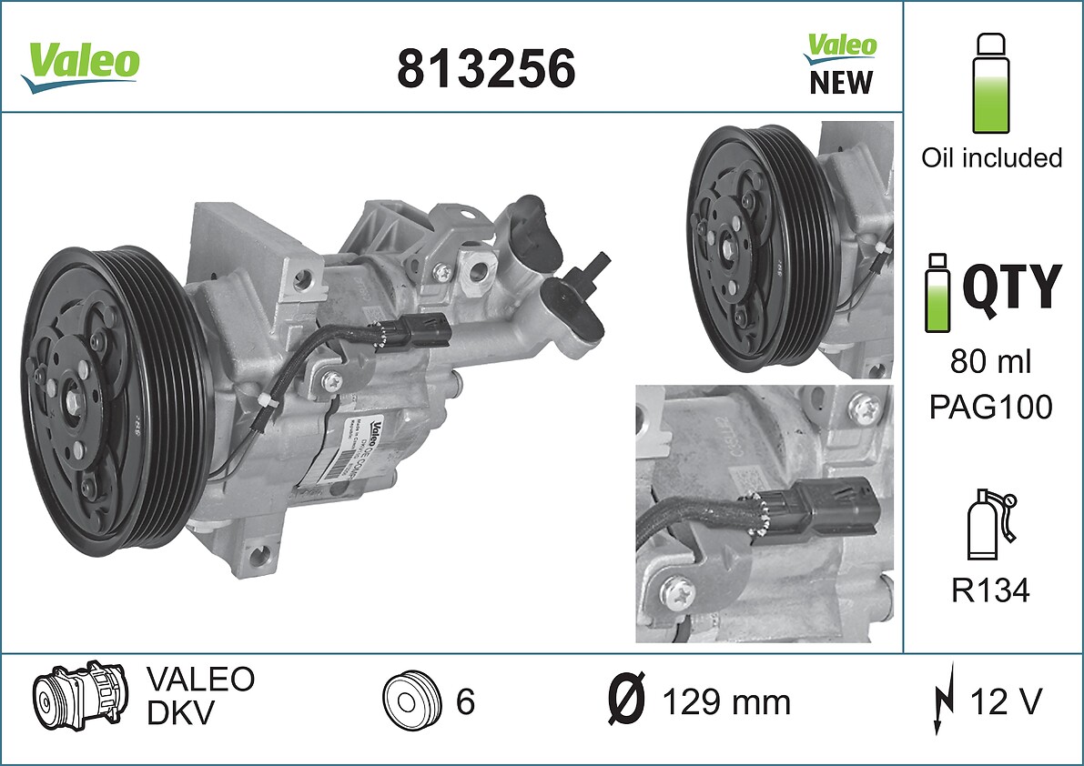 Компрессор, кондиционер - 813256 VALEO
