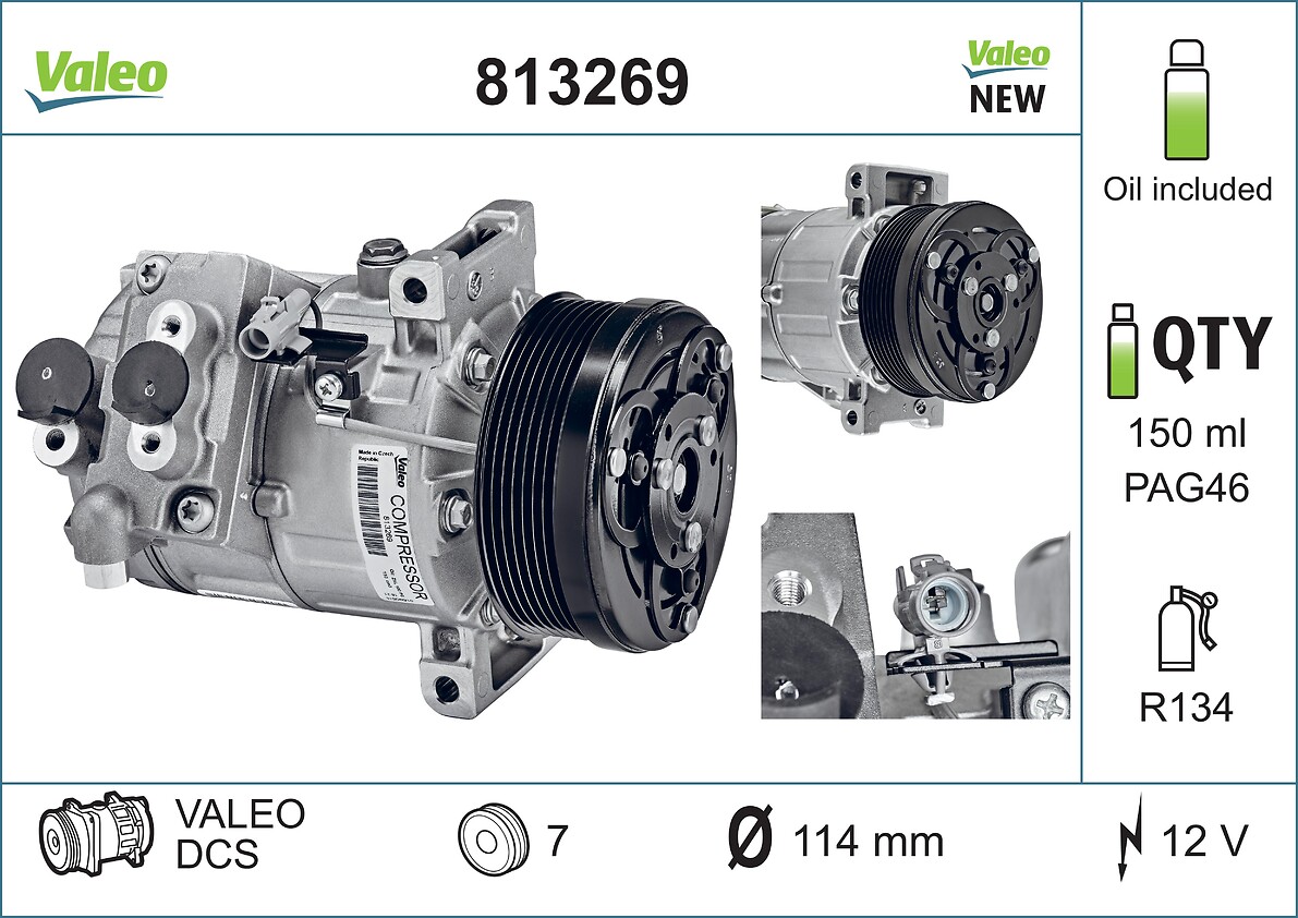 Compressor, air conditioning - 813269 VALEO