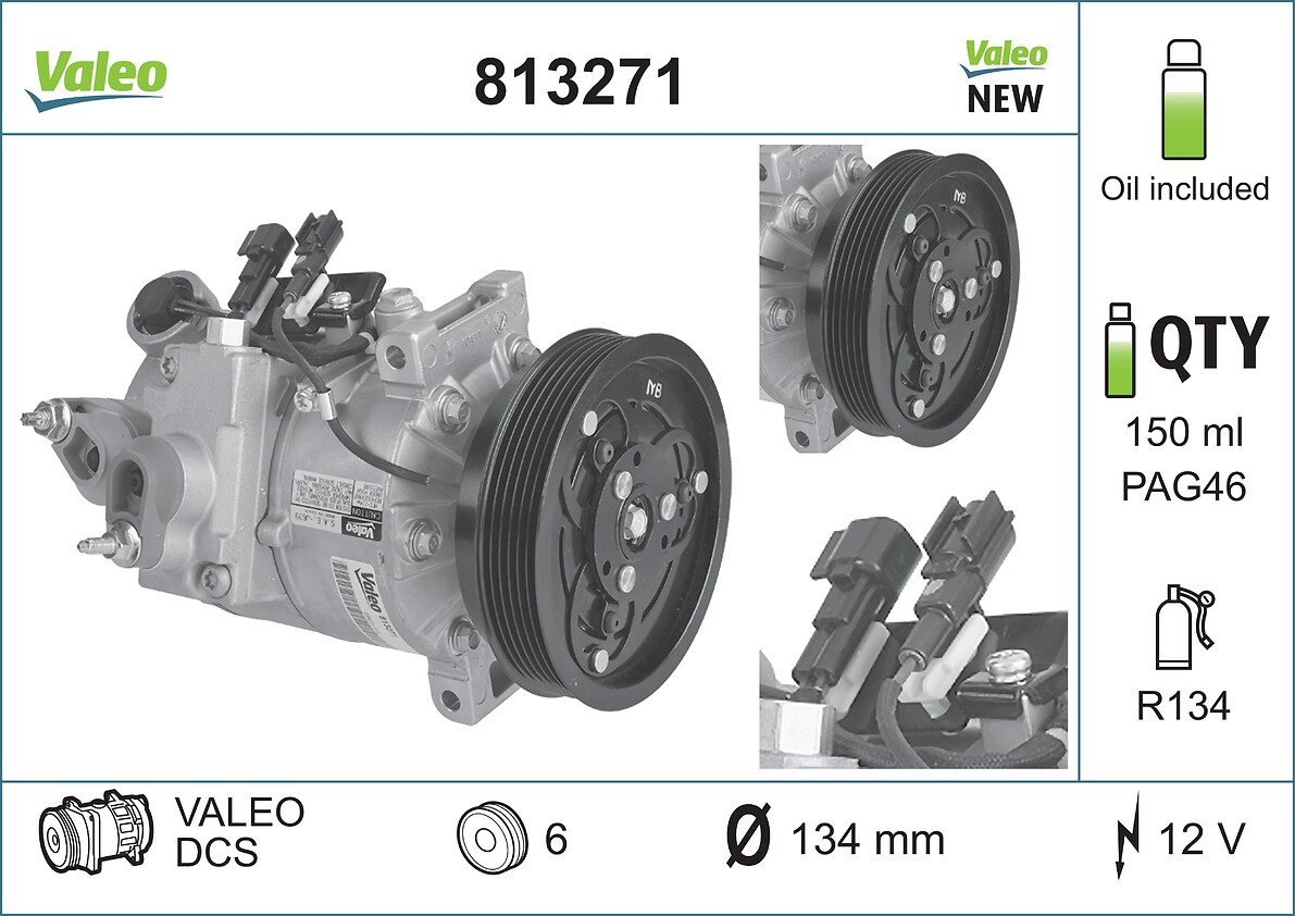Compressor, air conditioning - 813271 VALEO