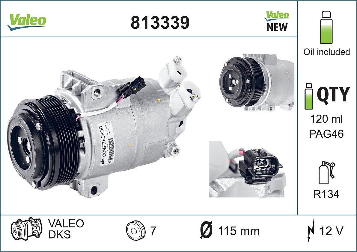 Compressor, air conditioning - 813339 VALEO