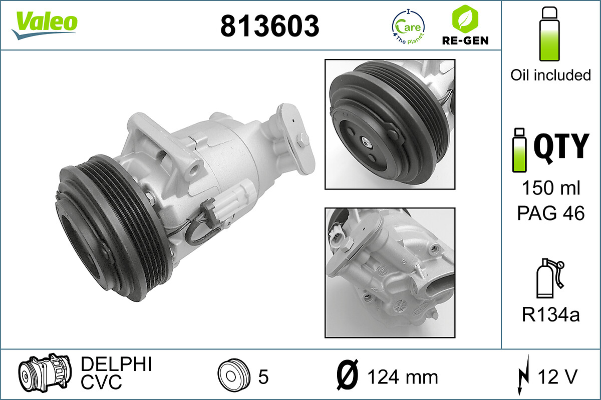 Compressor, air conditioning - 813603 VALEO
