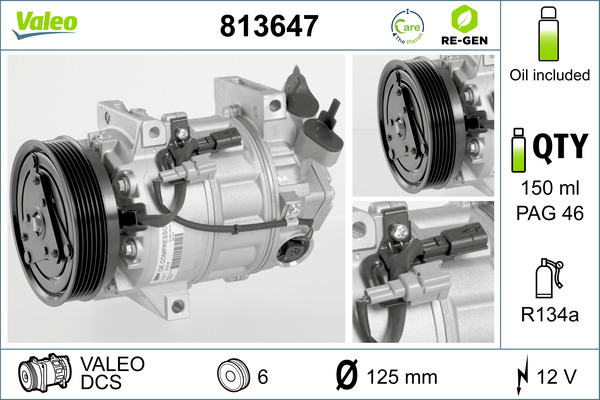 Compressor, air conditioning - 813647 VALEO