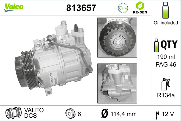 Kompressor, Klimaanlage - 813657 VALEO