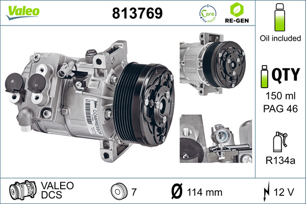 Compressor, air conditioning - 813769 VALEO