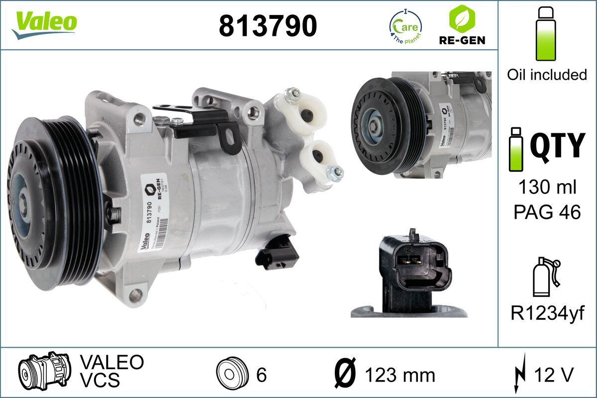 Compressor, air conditioning - 813790 VALEO