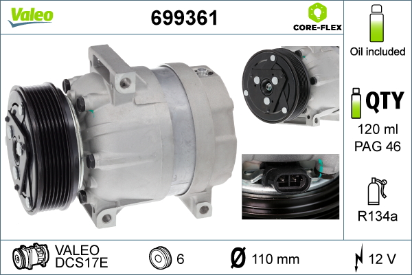 Компрессор, кондиционер - 699361 VALEO