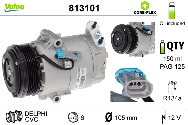 Compressor, air conditioning - 813101 VALEO