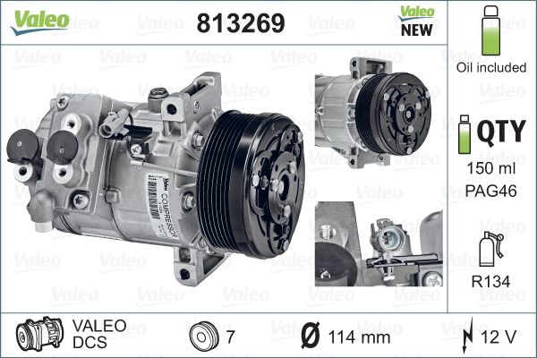 Compressor, air conditioning - 813269 VALEO