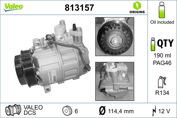 Kompressor, Klimaanlage - 813157 VALEO