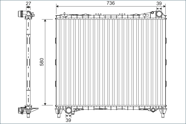 Radiator, engine cooling - 701127 VALEO