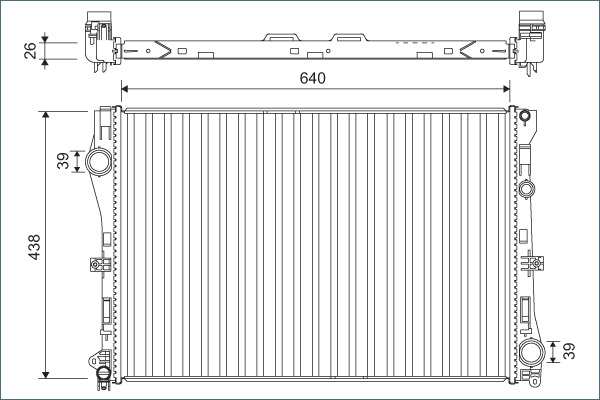 Radiator, engine cooling - 701142 VALEO