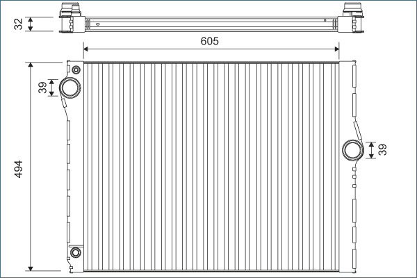 Radiator, engine cooling - 701172 VALEO