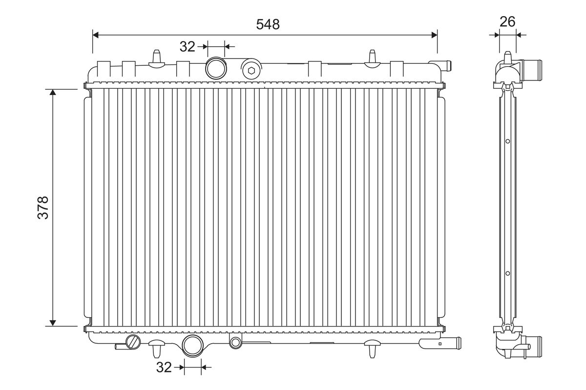 Radiator, engine cooling - 701190 VALEO