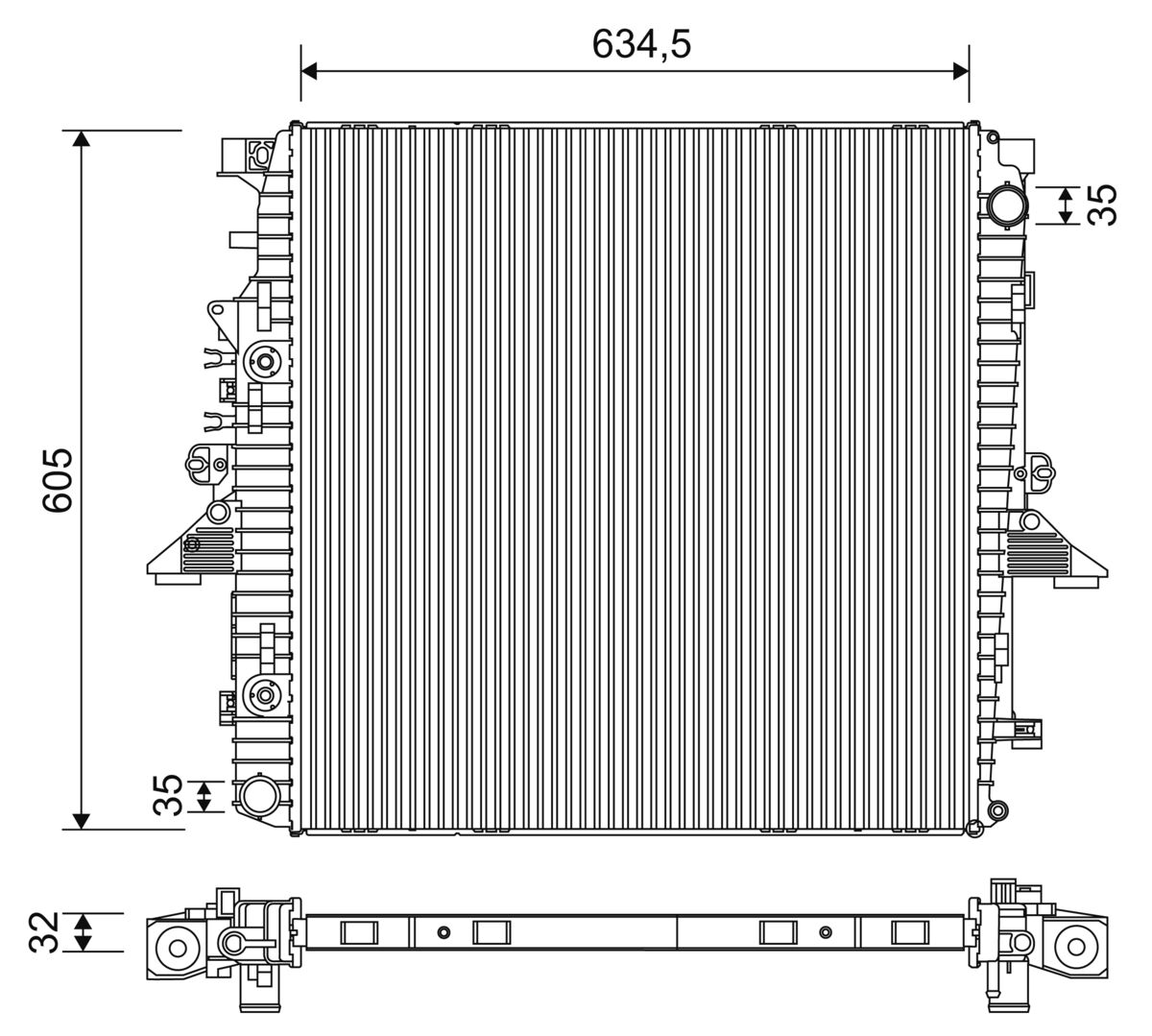 Radiatore, Raffreddamento motore - 701268 VALEO