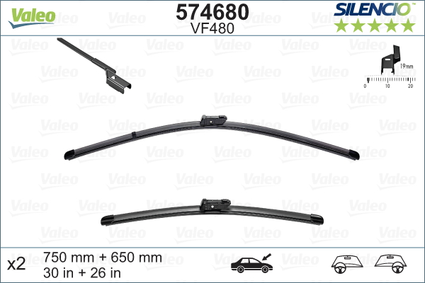 Щетка стеклоочистителя - 574680 VALEO