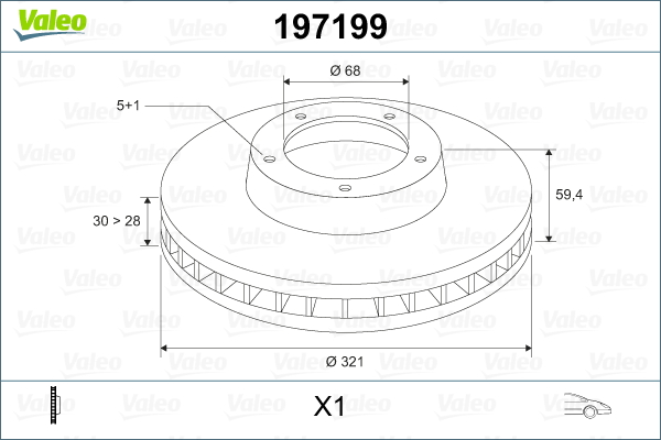 Brake Disc - 197199 VALEO