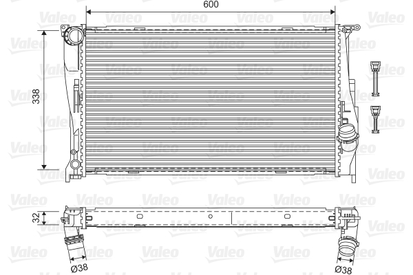 Радиатор, охлаждение двигателя - 701601 VALEO