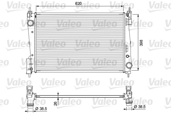Radiatore, Raffreddamento motore - 701717 VALEO