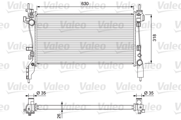 Radiatore, Raffreddamento motore - 701718 VALEO