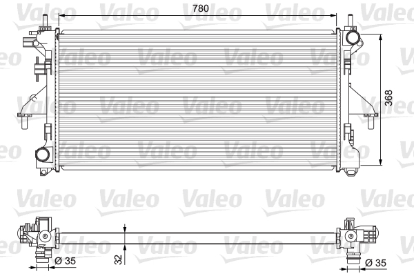 Radiator, engine cooling - 701727 VALEO