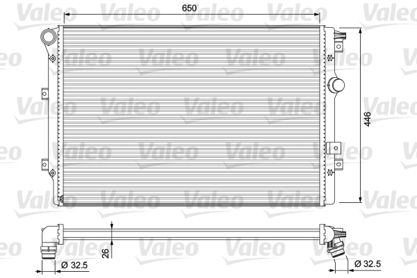 Radiator, engine cooling - 701728 VALEO
