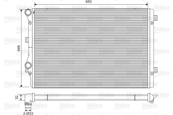 Radiator, engine cooling - 734413 VALEO