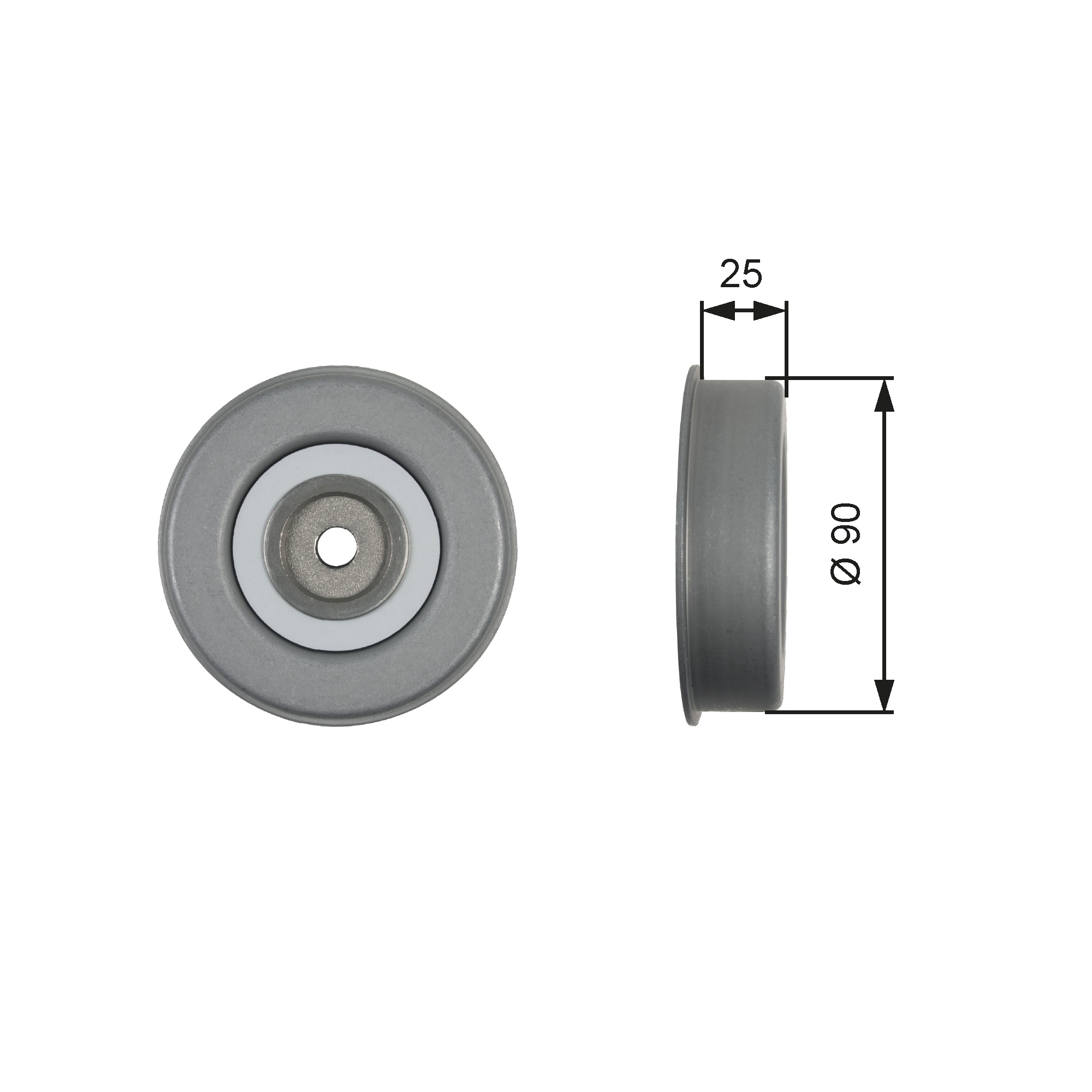 Tensioner Pulley, V-ribbed belt - T39245 GATES