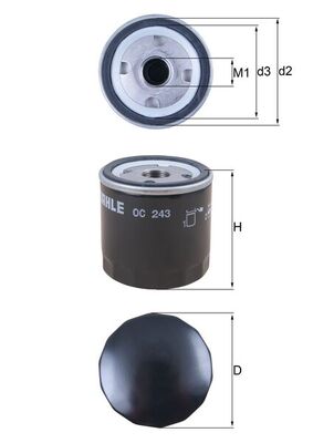 Filtro olio - OC 243 KNECHT