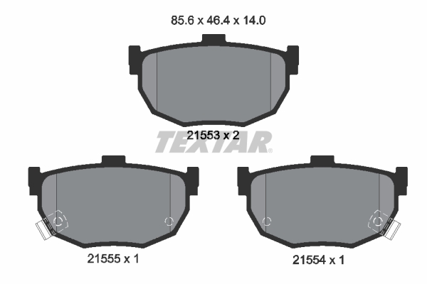 stabdžių trinkelių rinkinys, diskinis stabdys - 2155301 TEXTAR