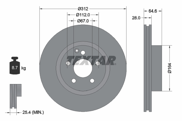 Brake Disc - 92115305 TEXTAR