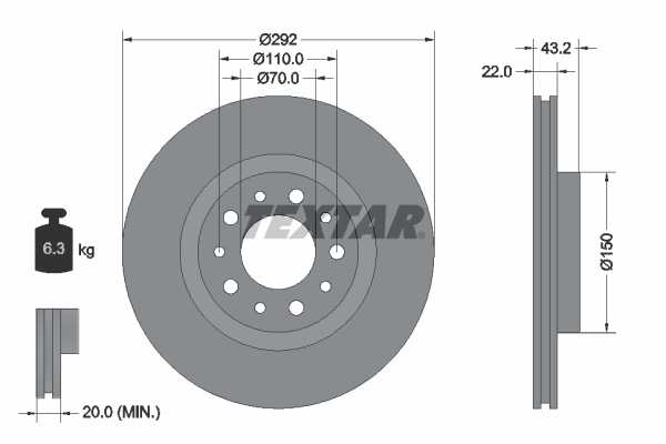 Brake Disc - 92145303 TEXTAR