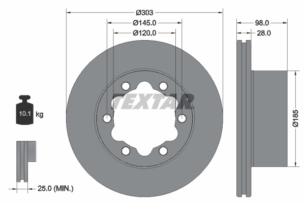 Brake Disc - 92295303 TEXTAR